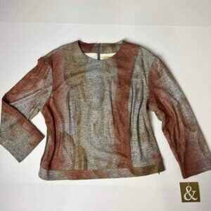 SARA & Co. Bronze Glitter Grey Rust Top